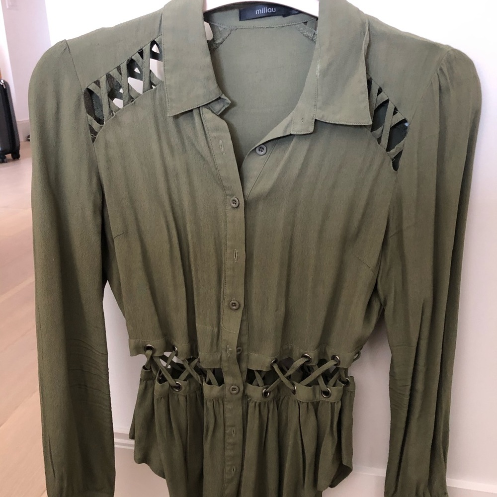Millau cutout long sleeve shirt